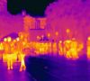 Thermal image of people on city street