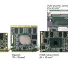 Bild 1: Intel-Atom-, Celeron- und Pentium-Prozessoren (Apollo Lake) gibt es von Congatec in allen drei kreditkartengroßen Modulen: SMARC 2.0, Qseven und COM Express Mini sowie auf COM-Express-Compact-Modulen.