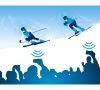 Bild 1: Während den Wettkämpfen der Olympischen Spielen in Korea trugen die Skifahrer GNSS-Empfänger am Körper, welche ihre jeweilige Strecken-Position im Rennen mittels 5G-Technologie an die Server übermittelten.