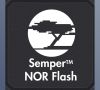 Die Semper-NOR-Flash-Speicher ermöglichen eine hohe Datenspeicherung von bis zu 2,5 Millionen Zyklen oder eine lange Datenspeicherung von bis zu 25 Jahren.